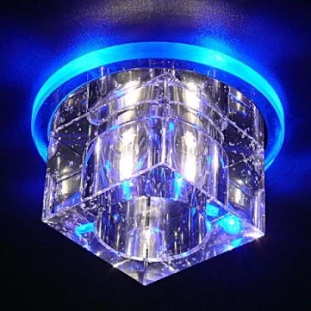 Потолочный светильник точечный со светодиодной подсветкой в форме куба Электростандарт N4/S BL (синий)